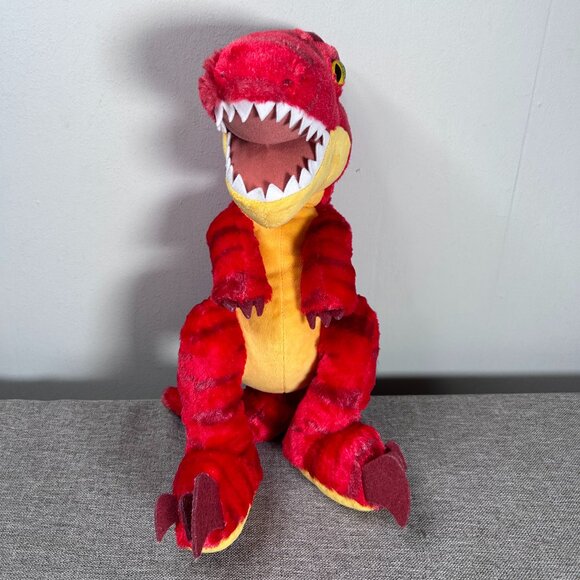 Build A Bear Dinosaur Tyrannosaurus Rex Stuffed Animal Plush Toy Red Striped - Picture 1 of 12